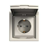 Asfora 162 dugalj földelt csapófedéllel gyerekzárral krém IP44 süllyesztett Schneider