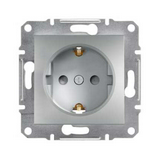 Asfora 162 dugalj földelt gyerekzárral alumínium IP20 süllyesztett Schneider