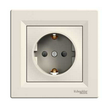 Asfora 162 dugalj földelt gyerekzárral krém IP20 süllyesztett Schneider