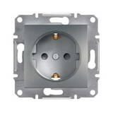 Asfora 162 dugalj földelt gyerekzárral nemesacél IP20 süllyesztett Schneider