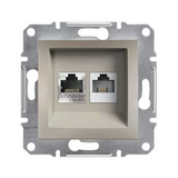 Asfora adatcsatlakozó dugalj UTP RJ45 8(8) Cat5E + RJ12 Cat5e süllyesztett bronz Schneider