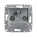 Asfora antenna aljzat TV-R-SAT süllyesztett komplett acél 2-kimenet végzáró 1dB/860MHz Schneider