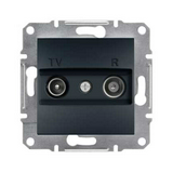 Asfora antenna aljzat TV-R süllyesztett komplett antracit 2-kimenet átmenő 4dB/860MHz Schneider