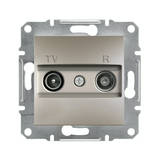 Asfora antenna aljzat TV-R süllyesztett komplett bronz 2-kimenet végzáró 1dB/860MHz Schneider