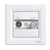 Asfora antenna aljzat TV-SAT süllyesztett komplett fehér 2-kimenet végzáró Schneider