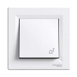 Asfora N101 csengőnyomó betét komplett házban 1- nyomógomb 1z fehér csengő IP20 műanyag Schneider