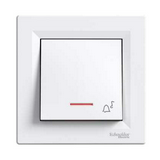 Asfora N101 csengőnyomó betét komplett házban 1- nyomógomb 1z fehér csengő IP20 műanyag Schneider