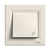 Asfora N101 csengőnyomó betét komplett házban 1- nyomógomb 1z krém csengő IP20 műanyag Schneider