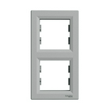 Asfora keret 2-es alumínium függőleges műanyag Schneider