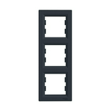 Asfora keret 3-as antracit függőleges műanyag Schneider