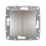 Asfora N101/2 nyomó betét közp. fedéllel 2- nyomógomb 2z bronz IP20 süllyesztett dmax. Schneider