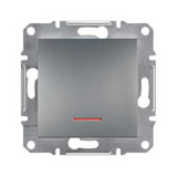 Asfora N101 nyomó betét 1- nyomógomb 1z nemesacél IP20 jelzőfény süllyesztett dmax. Schneider