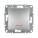 Asfora N101 nyomó betét közp. fedéllel 1- nyomógomb 1z alumínium IP20 jelzőfény műanyag Schneider