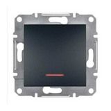 Asfora N101 nyomó betét közp. fedéllel 1- nyomógomb 1z antracit IP20 jelzőfény műanyag Schneider