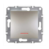 Asfora N101 nyomó betét közp. fedéllel 1- nyomógomb 1z bronz IP20 jelzőfény műanyag Schneider