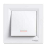 Asfora N101 nyomó betét teljes fedéllel 1- billentyűs 1v fehér IP20 jelzőfény műanyag Schneider