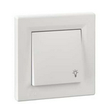 Asfora N101 nyomó betét teljes fedéllel 1- billentyűs 1z fehér lámpa IP44 jelzőfény Schneider