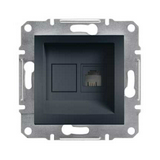 Asfora telefon csatlakozó betét közp. fedéllel RJ11 műanyag antracit Schneider