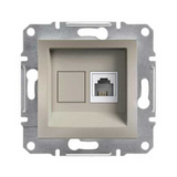 Asfora telefon csatlakozó betét közp. fedéllel RJ11 műanyag bronz Schneider