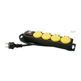 Asztali elosztósor 1.5mm2 1.4m 4x2P+E/230V 16A kapcsolós fekete IP44 Kopp