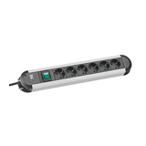 Asztali elosztósor gyerekvédős kapcsolós 431mm 1.5mm2/ 2m 6x2P+E/230V 16A fekete Primo Bachmann