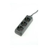 Asztali elosztósor H05VV-F 3500W 1.5mm2 3m 3x2P+E/230V 16A fekete as Schwabe