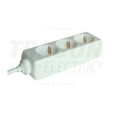 Asztali elosztósor 3680W 1.5mm2 3m 3x2P+E/230V 16A fehér IP20 TRACON