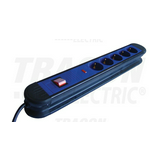 Asztali elosztósor 3680W 1.5mm2 3m túlfeszvédett 5x2P+E/230V 16A  kapcsolós IP20 TRACON