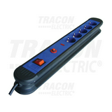 Asztali elosztósor 3680W 1.5mm2 3m túlfeszvédett 5x2P+E/230V 16A  kapcsolós IP20 TRACON