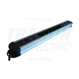 Asztali elosztósor 3680W 1.5mm2 3m túlfeszvédett 6x2P+E/230V 16A  kapcsolós IP20 TRACON
