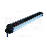 Asztali elosztósor 3680W 1.5mm2 3m túlfeszvédett 8x2P+E/230V 16A  kapcsolós IP20 TRACON