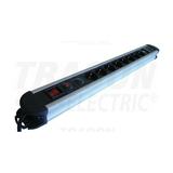 Asztali elosztósor 3680W 1.5mm2 3m túlfeszvédett 8x2P+E/230V 16A  kapcsolós IP20 TRACON