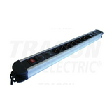 Asztali elosztósor 3680W 1.5mm2 3m túlfeszvédett 8x2P+E/230V 16A  kapcsolós IP20 TRACON