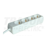Asztali elosztósor 3680W 1.5mm2 5m 4x2P+E/230V 16A fehér IP20 TRACON