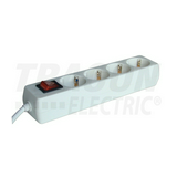 Asztali elosztósor 3680W 1.5mm2 5m 4x2P+E/230V 16A  kapcsolós fehér IP20 TRACON