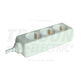 Asztali elosztósor 3680W 1mm2 1.5m 3x2P+E/230V 16A fehér IP20 TRACON