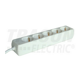 Asztali elosztósor 3680W 1mm2 1.5m 5x2P+E/230V 16A fehér IP20 TRACON