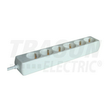 Asztali elosztósor 3680W 1mm2 1.5m 6x2P+E/230V 16A fehér IP20 TRACON