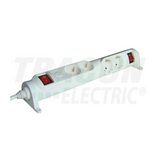 Asztali elosztósor forgatható 3680W 1.5mm2 3m 4x2P+E/230V 16A  kapcsolós fehér IP20 TRACON