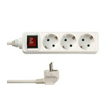 Asztali elosztósor gyerekvédős 1.5mm2 3m 3x2P+E/230V 16A  kapcsolós fehér IP20 ANCO