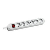 Asztali elosztósor gyerekvédős kapcsolós 350mm 1.5mm2/ 3m 6x2P+E/230V 16A fehér Smart Bachmann