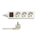Asztali elosztósor gyerekvédős 1.5mm2 5m 3x2P+E/230V 16A  kapcsolós fehér IP20 ANCO