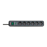 Asztali elosztósor gyerekvédős 1mm2 1.5m túlfeszvédett 6x2P+E/230V fekete IP20 Eco-Line LECTRA