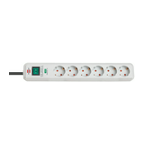 Asztali elosztósor gyerekvédős 1mm2 1.5m túlfeszvédett 6x2P+E/230V szürke IP20 Eco-Line LECTRA