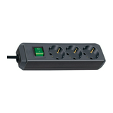 Asztali elosztósor gyerekvédős 1mm2 5m 3x2P+E/230V fekete IP20 Eco-Line LECTRA