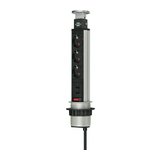Asztali elosztósor gyerekvédős +2xUSB-töltő 1.5mm2 2m 3x2P+E/230V 16A fekete Tower Power LECTRA