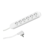 Asztali elosztósor gyerekvédős 350mm 1.5mm2/ 3m 6x2P+E/230V 16A fehér IP20 Smart Bachmann