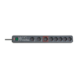 Asztali elosztósor Master-Slave 1.5mm2 3m túlfeszvédett 8x2P+E/230V 15A szürke Secure-Tec LECTRA
