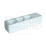 Asztali elosztósor vezeték nélkül 3x2P+E/230V 16A fehér IP20 TRACON