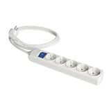 Asztali elosztósor 3680W 1.5mm2/ 3m 5x2P+E/230V 16A kapcsolós fehér IP20 SOLERA